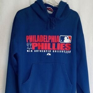 Mens Majestic Athletic Philadelphia Philles MBL Authentic Collection Hoodie Sz L